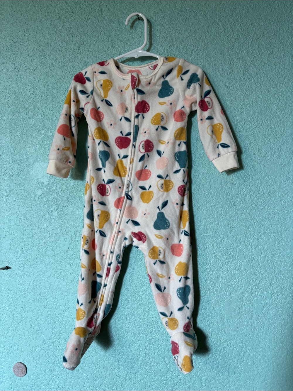 Kids Headquarters One Piece Footie Fleece Fruit Pajamas Girls 18 months Like New